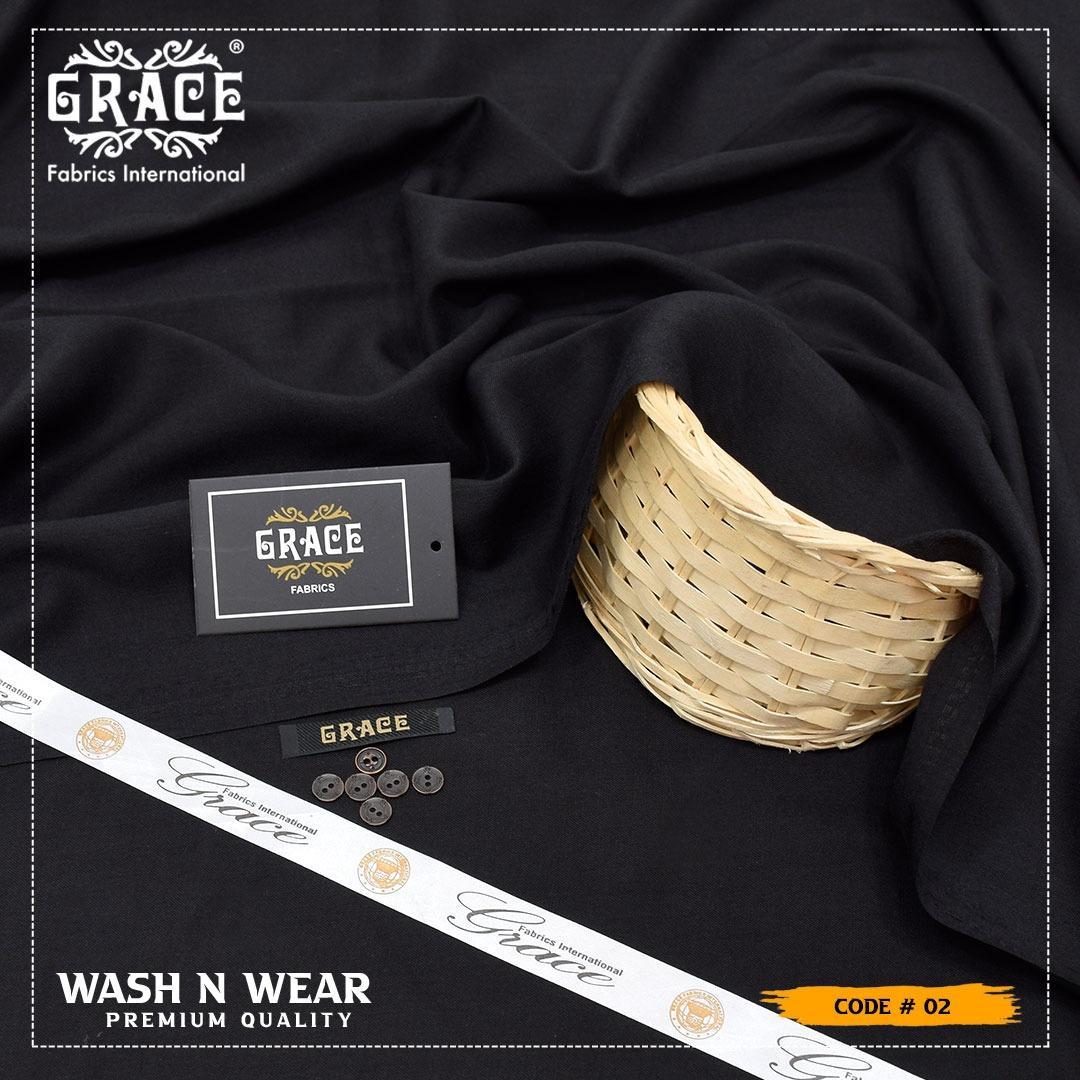 Grace Special Jet Black Boski Wash&Wear Unstitched