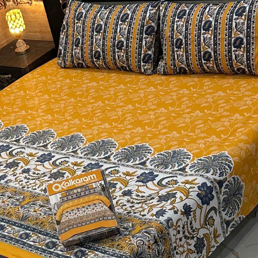 King Size Cotton 3PC Bedsheet